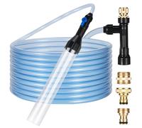 DXOPHIEX Fish Tank Cleaner Gravel Vacuum for Aquarium Water Changer Kit,Siphon Universal Pump with 3 Metal Adapters for Quick Fish Tank Cleaning and Water Changing（30FT）