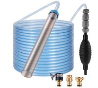 DXOVEEN Fish Tank Vacuum Gravel Cleaner Gravel Vacuum for Aquarium,Siphon Aquarium Water Changer for Fish Tank with Four Faucet Adapter and Long Hose(50 Feet)