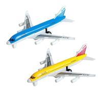 DXPETA 2 Pcs Aeroplane Toys, Alloy Pull Back Toy Airplanes for Kids Ages 3-12, Durable Yellow and Blue Toy Aeroplanes, Fun Plane Toys for Toddlers, Birthday Party Favors and Educational Gifts