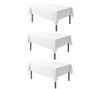 DXPETA 3-Pack White Table Cloths Rectangle, White Party Tablecloth Disposable, Tablecloth 137x187cm, Paper Table Cloths for Wedding Banquet Restaurant Buffet Party Camping