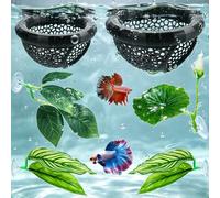 DXPETA Betta Fish Hammock, 6 Pcs Betta Fish Accessories with Suction Cups, Surface Resting and Breeding Support for Aquarium Decor, Fish Tank Ornaments with Realistic Leaf Design