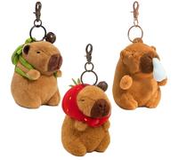 DXPETA Capybara Keychain, 3 Pack Capybara Plush Keyrings, Soft Capybara Toy, Cute Capybara Stuff, 10 X 5 Cm