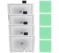 DXPETA CF1 Filter Service Pack, 4 Fish Tank Filter Cartridges and 4 Green White Pads, Compatible with Interpet CF1 Internal Filters, Small Aquarium Filter Replacement