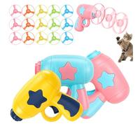 DXPETA Flying Disc Launcher Toy, Outdoor Cat Toys with Shooter and Flying Disc, Interactive Cat Fetch Toy for Chasing Red Discs, Cat Hunting Toy Set with Flying Bird Cat Toy