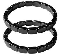 DXPETA Hematite Bracelet Men, Hemys Hematite Bracelet for Men, 2-Piece Set Black hematite Bracelets, Gift for Dad Husband, Confidence Booster for Professionals, Focus Support for High-Pressure Work