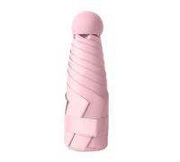 DXPETA Mini Travel UV Umbrella, 18cm Compact Pocket-Size Lightweight Folding Parasol for Sun Protection, Portable Vinyl Coating Shade for Women Girl Travel Essentials, Pink