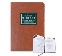 DXPETA One Minute with God for Men Diary 2026, Daily Bible Journal and Prayer Notebook for Spiritual Growth, Compact Leather Devotional Companion, (Brown)