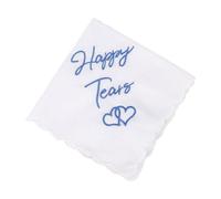 DXPETA Something Blue for The Bride Handkerchief, Embroidered Wedding Keepsake for Happy Tears, 30x30 Cm Blue Cotton Handkerchief, Sentimental Gift for Mother and Father of The Bride
