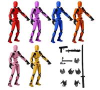 DXPETA T13 6Pcs Action Figure, 3D Printed Toy Robot with Full Articulation, Anime, Multi-Jointed Movable Robot Dummy Set