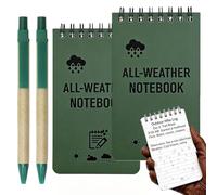 DXPETA Waterproof Notebook and Pen Set, Compact Pocket Notepad with Writing Instrument, All-Weather Note Taking Solution, Green Cover Design Measuring 7.6 by 12.7 cm