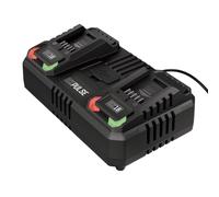 DXPULSE 18V Twin Fast Charger, 4.5A, 2 Piece USB Type-A and Type-C Output | Dual Port Battery Charger | 4.5A Charging Outputs | Fast Charging Capability | Simultaneous DXPULSE Battery Charging