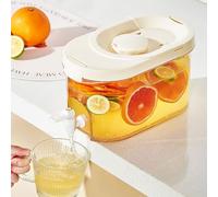 DXQCHDUO 4L Cold Kettle with Faucet,Fridge Beverage Water Dispense,Plastic Cold Drink Juice Beverage Dispenser Jug,Juice Dispenser with Filter for Coffee, Milk, Iced Tea, Lemonade (Rectangular)