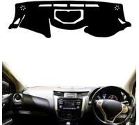DXQxue Car Dashboard Dash Cover for Nissan NP300 Navara D23 2019,Black Dash Mat Cover Car Accessories Interior Black Silicone Suede