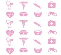 Dxsdgetue 24 Pack Pink Nurse Cupcake Toppers Nursing School Graduation Cupcake Picks Medical Rn Nurse Grad Themed Birthday Baby Shower Party Cake Decorations Supplies