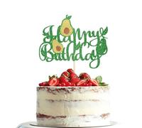 Dxsdgetue Avocado Dessert cake Topper Baby Shower Theme Decorations Boy Girl Happy Birthday Holy Guacamole Party Decor Supplies Green Glitter