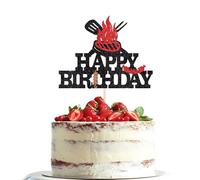 Dxsdgetue Barbecue Happy Birthday Cake Topper,BBQ Cooking Theme Party