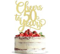 Dxsdgetue Cheers to 50 years Cake topper,50th Birthday Cake Decorations