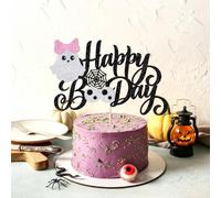 Dxsdgetue Happy Boo Day Cake Topper, Halloween Birthday Cake Decorations