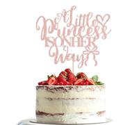 Dxsdgetue Rose gold A Little Princess is on her Way Cake Topper,Bows Girl Cake Decorating，Good for baby shower, Gender reveal,girls birthday party decoration supplies