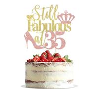 Dxsdgetue Still Fabulous at 35 Cake Topper,Happy 35th Birthday Cake Topper,Crown Queen High heels Cake Topper,Stepping Into 35 Birthday Party Cake Decorations