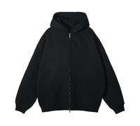 DXSHCV Zip Up Mens Womens Hoodies Oversized Retro Heavyweight Cotton Athletrc Hoodie Sweatshirt Streetwear Y2K, Black, L