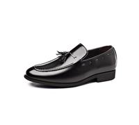 DXSYGMBN Men's Fashion Loafers Casual Tassels Formal Business Tuxedo Dress Wedding Shoes,Black,5.5 UK
