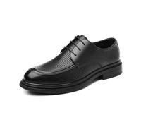 DXSYGMBN Men's Platform Chunky Heel Slip-On Loafers Fashion Business Casual Formal Work Shoes, Non-Slip Lug Sole,Black,9 UK