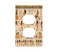 DXTKWL Egyptian Hieroglyphs Egypt Themed Light Switch Cover Plate 1 Gang Single Duplex Outlet Covers Wall Plates Decorative Switchplate Faceplate for Bedroom Bathroom