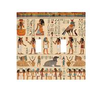 DXTKWL Egyptian Hieroglyphs Egypt Themed Light Switch Cover Plate 2 Gang Double Toggle Outlet Covers Wall Plates Decorative Switchplate Faceplate for Bedroom Bathroom