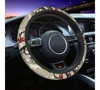 DXTKWL Japanese Red White Cherry Blossom Steering Wheel Cover Women Men 15 in Automotive Steering Wheel Covers Anti Slip Breathable Car Steering Wheel Cover Interior Accessories