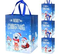 DXTXTJ 4Pack Large Christmas Gifts Multipack, 18 * 31 * 41cm Wrapping Bags, White Blue Red Christmas Bags for Presents Party