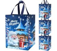 DXTXTJ 4Pack Large Christmas Wrapping Bags, 18 * 31 * 41cm, White Blue Santa Claus Bags for Presents