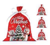 DXTXTJ 4Pcs Wrapping Bags, 29 * 42cm Red Medium Xmas Bags for Presents