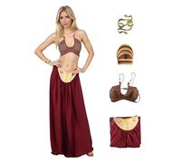 Dxvsaxi Womens Princess Slave Outfit Bikini Carnival Cosplay Princess Slave Miss Manners Halloween Party Costume Outfits, Brown, S