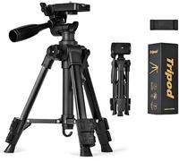 DXXCCOLL Mini Tripod for Projector, 25" Small Tripod for Camera, DSLR, Laser Level -Lightweight Aluminum, Portable Adjustable, 360 Rotation,Carry Bag & Phone Holder