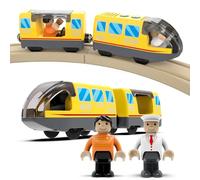 DxxD Battery Operated Train for Wooden Track, Motorized Train Toy for 3 4 5+Years old Boy Girl Toddlers Kids, Electric Train Accessories Set with Magnetic Connection Compatible with Thomas Brio Yellow