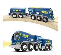 DxxD Battery Operated Train for Wooden Track, Motorized Train Toy for Toddlers 3+ Years Old, Electric Car with Sound and Light, Kids Boys Girls Christmas Birthday Gift, Compatible with Thomas, Brio