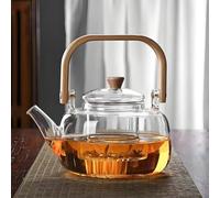 DxxD Glass Teapot, 1000 ml Tea Pot with Infuser, Heat-Resistant Borosilicate Teapot with Removable Strainer for Loose Tea, Blooming Tea Maker, Hot/Iced Water, Juice Beverage, Stovetop Microwave Safe