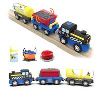 DxxD Steaming Toy Train for Children Age 3 Years Up for Kids, Battery Operated car for Wooden Track, Motorized Train Toy with Magnetic Connection, Boys Girls Gifts, Compatible with Thomas, Brio