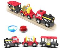 DxxD Steaming Toy Train for Children Age 3 Years Up for Kids, Battery Operated Train for Wooden Track, Motorized Car Toy with Magnetic Connection, Boys Girls Gifts, Compatible with Thomas, Brio