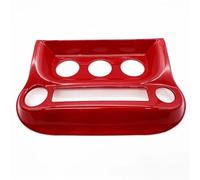 DxxxAB7 Car Decoration Sticker for Jeep Wrangler JK JKU 2011-2017,Instrument Air Vent Decorative Frame, Steering Wheel Panel Cover Sticker Trim Accessories,C-red