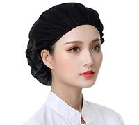 DXYAKY 6pcs Unisex Elastic Chef Hat Kitchen Cooking Hat Food Service Hair Nets Adjustable Mesh Cap, Black Net(Pack of 6), One Size