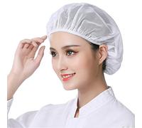 DXYAKY 6pcs Unisex Elastic Chef Hat Kitchen Cooking Hat Food Service Hair Nets Adjustable Mesh Cap, White Net(Pack of 6), One Size