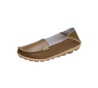 DXYDSC 985 Women's Casual Shoes Flat Heeled Sole Slippers Comfortable Single Shoes Loafers Womens Sandals Wide Width, Khaki, 8 UK