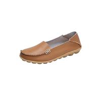 DXYDSC 985 Women's Casual Shoes Flat Heeled Sole Slippers Comfortable Single Shoes Loafers Womens Sandals Wide Width, Brown, 8 UK