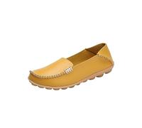 DXYDSC 985 Women's Casual Shoes Flat Heeled Sole Slippers Comfortable Single Shoes Loafers Womens Sandals Wide Width, Yellow, 4 UK