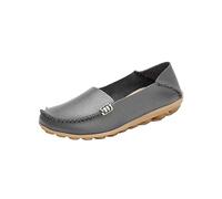 DXYDSC 985 Women's Casual Shoes Flat Sole Comfortable Single Shoes Wide Width Sandals, Gray, 25.0 cm