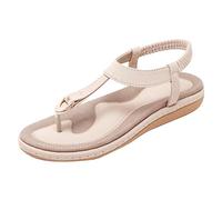 DXYDSC Ankle Strap Flat Sandals For Women Casual Summer Beach Cute Thong Flip Flops Shoes Hot Sandals for Women with, A, 3 UK