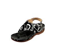 DXYDSC Casual Side Hollow Belt Buckle Flat Bottom Roman Shoes Women'S Summer Sandals Fashion Women'S Women's Sandals High, Black, 5.5 UK