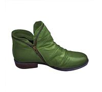 DXYDSC - platform boots for women, cowboy boots for women, wedding shoes, low heel for bride, Green, 23.0 cm
